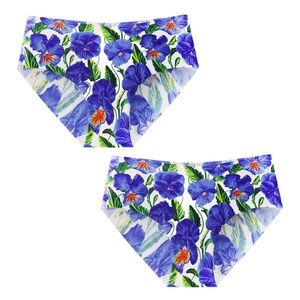 Splendies No-Show RAE BIKINI Panties Size 3X Purple Violet Flowers NWT Lot of 2